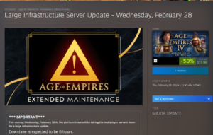 Age of Empires server down